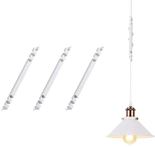 FSLiving 3er-Pack Eisen Art Cord Adjuster Weiße Farbe Kabelmanagement Zubehör für Pendelleuchte Kronleuchter