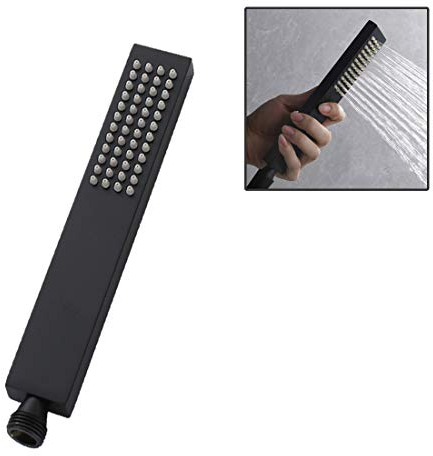 Drenky Soffione Doccia Manuale in Ottone ad Alta Pressione Quadrato a Funzione Singola - Uscita Acqua in Silicone con Finitura Cromata