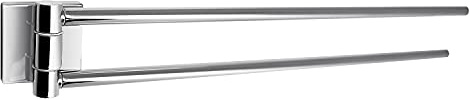 GEDY Manila Porta Asciugamani Snodo, Colore Cromo, Componenti Realizzati in Acciaio Inox 304, Cromall e Vetro Satinato, Garanzia 15 Anni, Misure 5,3 x 37,8 x 2,9 CM e Peso 0,1 kg, Design R&S Gedy