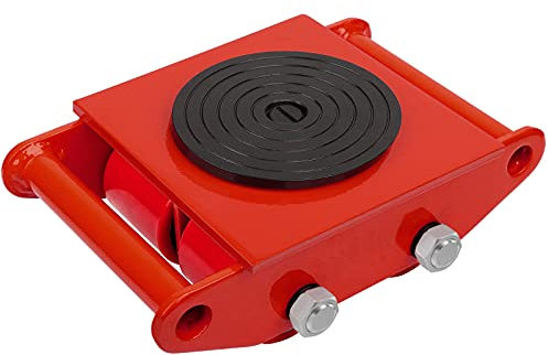 XCFDP Machine Skates, 6T Machinery Skate Dolly, 13200lbs Machinery Moving Skate, Machinery Mover Skate with 360° Rotation Cap, Heavy Duty Machine Dolly Skate for Industrial Moving Equipment, Red, 1pc