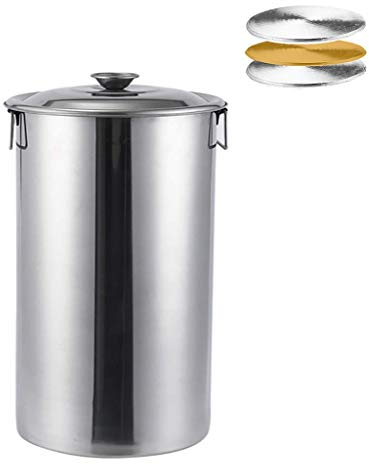 WHLMYH POT Zuppiera con coperchio, 20 cm, in acciaio inox, coperchio a induzione in acciaio inox, per cottura a induzione, 20 cm, colore: argento
