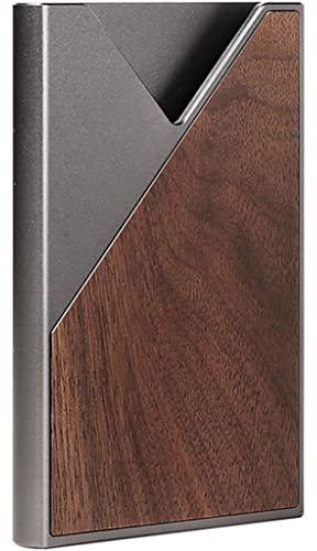YHRJ Geschäftskartenhalter Visitenkartenetui aus Metall für Herren Damen, Kleine und tragbare Kartenaufbewahrungsbox, Einfaches High-End-Visitenkartenetui (Color : Dark Gray, Size : 9.3 * 5.9 * 1cm)