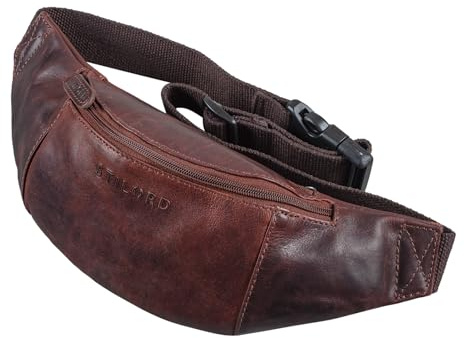 STILORD 'Shawn' Leder Gürteltasche groß Vintage - Hochwertige Echtleder Bauchtasche für Männer & Frauen Festivaltasche Hüfttasche Brust-Tasche für Herren und Damen, Farbe:Florida - braun