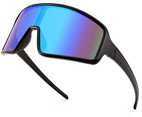 WANWAN Herren-Sonnenbrille mit großem Rahmen, modisch, Radfahren, Sport, Laufen, Fahren, Angeln, Trekking