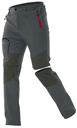 ZOEREA Mens Outdoor Hiking Trousers Convertible Breathable Lightweight Climbing Running Shorts Men's Zip Off Camping Trekking Pants