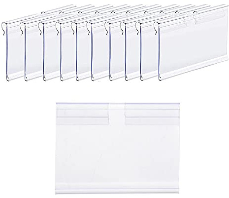 Portabagagli, 50 supporti per etichette in plastica trasparente per scaffali, contenitori per riporre i prezzi al dettaglio, porta espositori per supermercati, negozi, uffici, casa (70 x 42 mm)