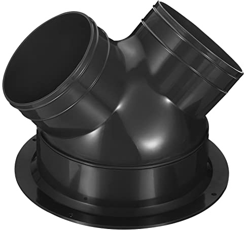 PATIKIL 3 Way Duct Splitter, 4x4x6 Y Reducer Connector Air Vent Duct Hose Exhaust Pipe Adapter with Flange for Dryer Exhaust Fan Vent Systems HVAC, Black