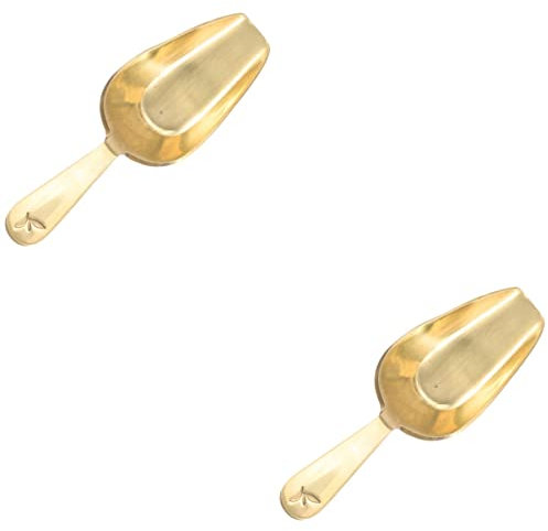 Alipis 2st Teespatel Aus Messing Goldener Kaffeelöffel Süßigkeiten Schaufel Mini-löffel Grapefruit-löffel Teelöffel Schaufel Schaufeln Für Würfelbonbons Teeschaufel Tee Set Einzel