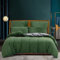 Copripiumino invernale 220 x 240 caldo flanella al tatto cashmere, in morbido velluto verde salvia grigio con chiusura lampo, biancheria da letto matrimoniale con 2 federe 65 x 65 cm