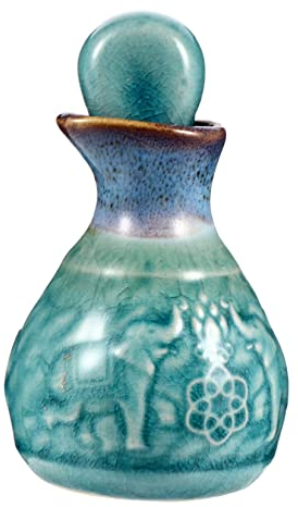 FOMIYES 3 Juegos Botella De Aromaterapia Frasco De Perfume Antiguo Difusor De Aromas Cerámico Pequeños Frascos Decorativos Frasco De Perfume Retro Bote De Aceite Esencial Olivos Cerámica