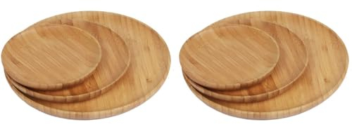 Platos de bambú de madera de bambú ecológicos, 6 piezas