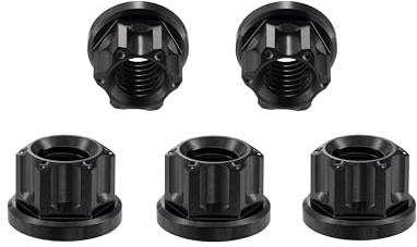 RISON-Titanium 5 Stück Titanmutter Flanschmutter M8, Sechskantmutter mit Flansch GR5 Titan Muttern Sicherungsmuttern Sechskantmuttern Stoppmuttern für Fahrrad, Motorrad, Auto