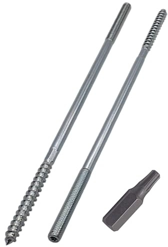 SKIR'CO (20 Stück) Stockschrauben M8 x 240 mm, Dübelschrauben mit Doppelgewinde, Doppelkopfschrauben