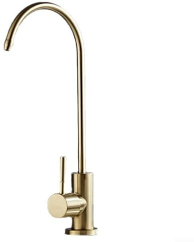 Getdoublerich Drinking Water Filter Kitchen Tap, Kitchen Sink Direct Drinking Water Purifier Stainless Steel Faucet, Stainless Steel Body(gold)