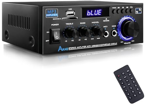 Stereo-Empfänger und Verstärker, Heim-Audio, Bluetooth, 5.0 A, Heimverstärker, FM-Radio, USB, SD-Karte