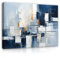 WallArena - Cuadros en lienzo - Abstracto azul - 100 x 75 cm cuadros en lienzo - Cuadro sobre lienzo - Mural XXL Grande Murales para Sala de Estar Dormitorio Salón Cuadros Modernos