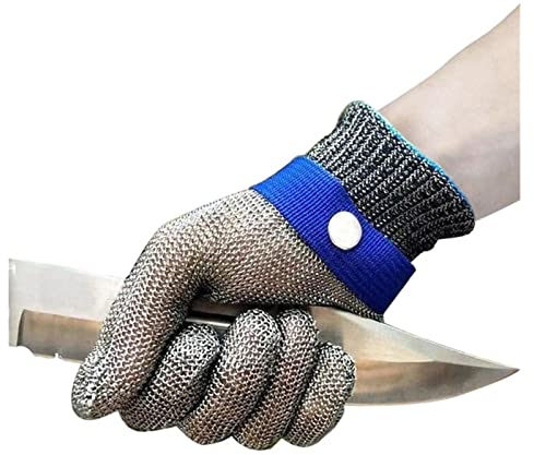 Schnittfester Handschuh der Stufe 5, Edelstahlgeflecht, Metalldraht, langlebig, rostfrei, zuverlässig, Schneidhandschuh for Holzschnitzereien, Zimmerei und Messerarbeiten - Arbeitshandschuhe(XS)