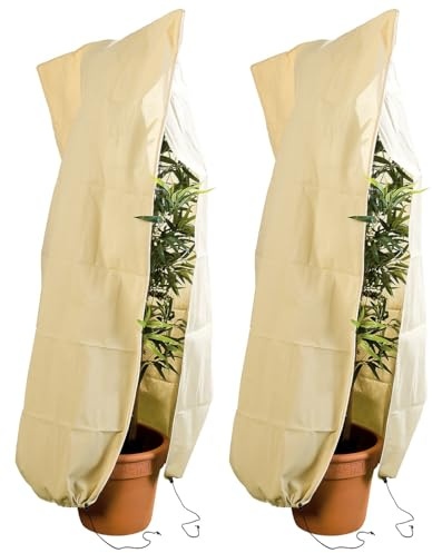 Royal Gardineer Winterschutz Palmen: 2er-Set XL-Pflanzenabdeckungen als Winterschutz, 175 x 120 cm, 80 g/m² (Abdeckung Pflanzen Winter, Pflanzenschutz Kälte Frost, EIS)