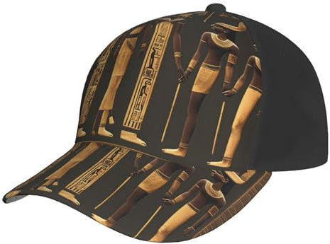 JEJEA Alte ägyptische Hieroglyphe Druck Einstellbare Papa Hut Niedliche Damen Baseballmütze Leichte Männer Kappe für Laufen Wandern Schwarz, Schwarz , Einheitsgröße