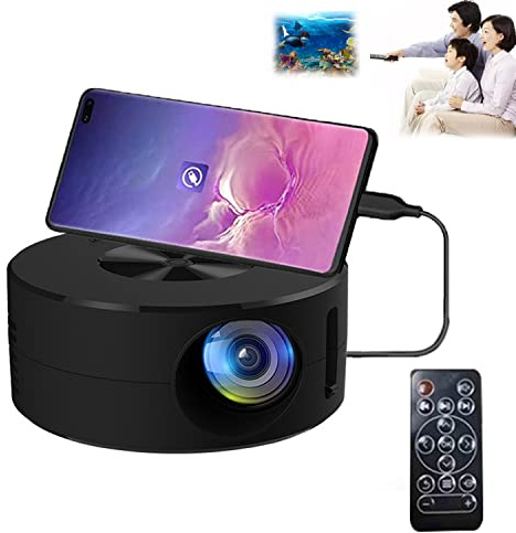 Mini proiettore portatile a LED HD Home Theater proiettore con funzione di mirroring del filo obiettivo ottico, display LCD 320 * 180