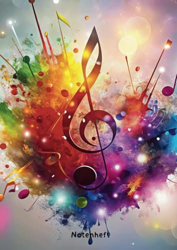 Notenlinienheft DIN A4 mit Lineatur 14 ohne Hilfslinien: 100 Seiten Musikheft mit Notenlinien für Musikunterricht und Musiker