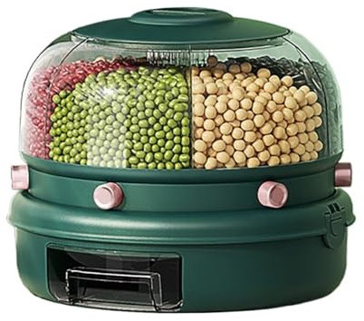 Large Kitchen Grain Dispenser Multifunctional Kitchen Soya Storage Box Kitchen Dry Food Fruit Seal Container Multifunctional Flour Storage For Dry Foods Cereals Muesli Soya and Grains etc(Green s)