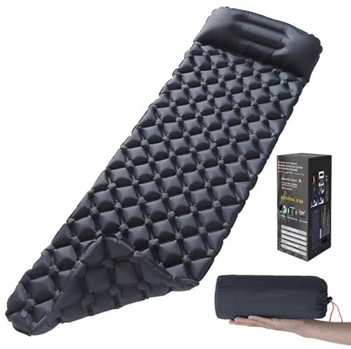 HQQXZQ Hoch Camping Luftmatratze Mit Integrierten Kopfkissen ，Verdicktes Luftmatratze Camping Mit FußPresse Pumpe & Kissen，füR Outdoor, Wandern, Zelt