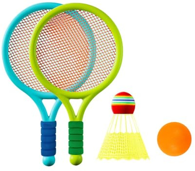 KQFCAZRE Ensemble de Badminton pour Enfants avec Raquette, Balle et Volant. Raquettes de Tennis pour Garçons en Extérieur.