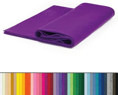 Fieltro Por Metros, Ancho 90 Ctrs, Manualidades, Costura, Disfraces, Decoración. (Morado, 1 Metro)