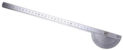 NUOBESTY 180grado Regla De Medición Con Transportador De Acero Inoxidable Transportador Simple De Goniómetro Para El y Oficina