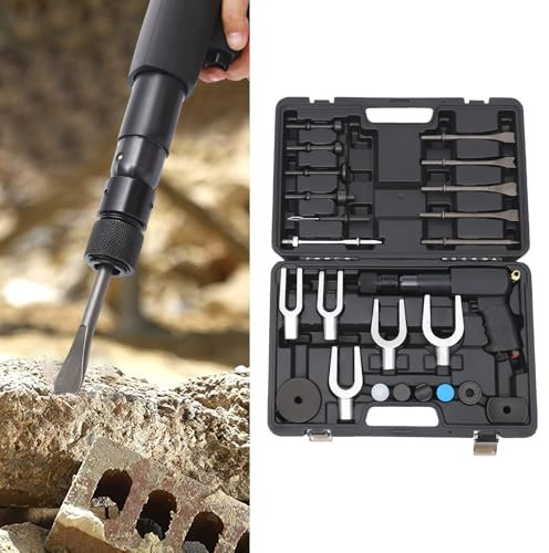 Schwarz Drucklufthammer Kit, Multifunktion Drucklufthammer Lufthammer Kit,Manuell Luftbetrieben Multifunktions Drucklufthammer Meißel Set, für Autoreparaturen Klopfen von Karosserieteilen