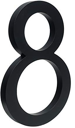 Numéro de maison flottant，Numéro de rue en métal， Grand panneau flottant noir avec numéro de maison de 15 cm, signalisation de bâtiment moderne(15cm 8)