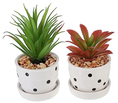 Toyvian 2pcs Realistic Artificial Outdoor Plants Simulation Bonsai Fake Decor Artificial Potted Plant for Living