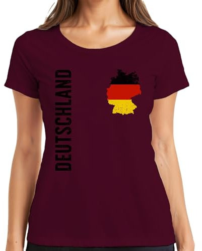 Germany Flag Football Fan DE Jersey World Cup Women's T-Shirt, burgundy, 3XL