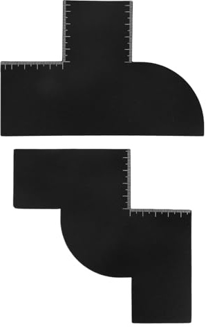 2 Pz Schede Miglioramento per Barbieri, Strumento Plastica per Modellare l'Attaccatura Capelli a Forma di W e T con Indicatori Misurazione