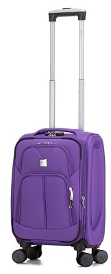 ATX Luggage 55x36x20cm Cabin Suitcase Super Lightweight Small Suitcase Approved for 100+ Airlines Including EasyJet, Ryanair, British Airways & Virgin Atlantic (Purple, 21 Inches, 45 Liter)
