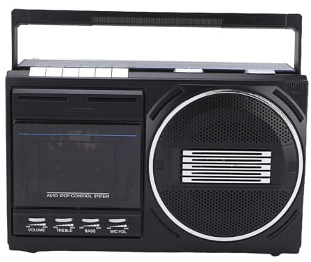 Garsent Cassette Tape Player Bluetooth Boombox, Cassette Player AM/FM/SW Radio Stéréo, Lecteur de Bande/Enregistreur avec Haut-Parleur 5W, Lecteur de Carte USB/TF, AC alimenté (Plug UE 220V)