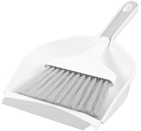 HONITANO Mini Broom and Dustpan for Table Desktop Keyboard Cleaning Portable Small Brush for Air Vent and Countertop Detail Use Gray Compact Multipurpose Sweeper for Home Office Dormitory