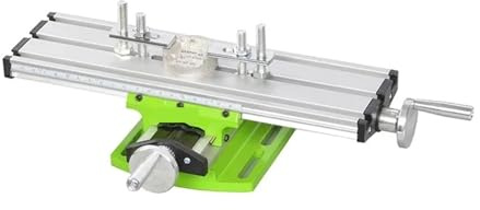 Mini fresadora de precisión, taladro banco, tornillo, mesa trabajo, ajuste coordenadas, transversal