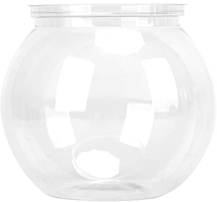 OVAQUIXI Mini Fish Tank, Classic Style Fish Bowl Transparent Round 360° View of Aquarium Centerpiece for Desk Bookshelf