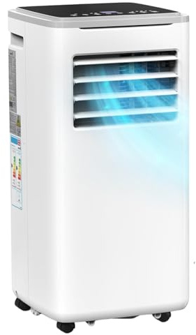 LEADZM Condizionatore mobile 10000 BTU, climatizzatore portatile 3 in 1 con raffreddamento, deumidificatore, ventilatore, modalità notturna, telecomando, timer 24H, fino a 32 m² per casa e ufficio