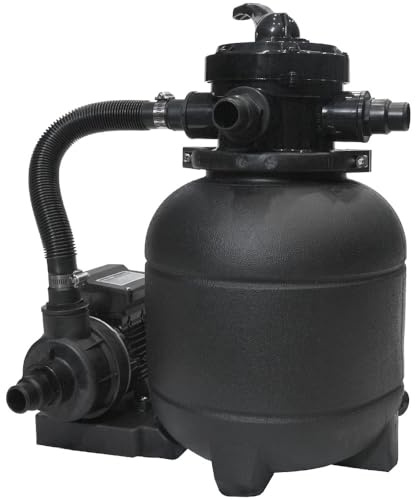 Poolpanda Sandfilteranlage DS 6500 Pro | 6.000 l/h Pumpleistung | 4.100 l/h Systemleistung | großer 310 mm Kessel | schwarz | für Pools bis 20.000 Liter | Pool Sandfilter 32+38 mm