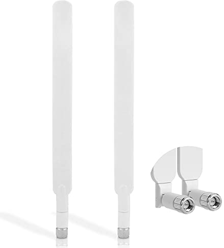 Andven 4G LTE Antenna, SMA Male 10dBi Omni-directional External Antenna for 4G Router Trail Camera Mini PCIE Card - White (2 Pack)