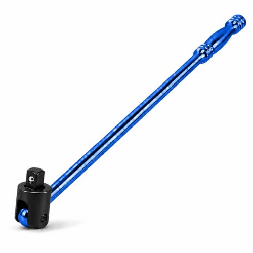 Autojack 600mm Breaker Bar 1/2 Inch Sq Dr Heavy Duty, Socket Wrench, Blue | 600mm 1/2 breaker bar with flexi knuckle and heavy-duty Cr-V steel construction for powerful leverage on stubborn fasteners.