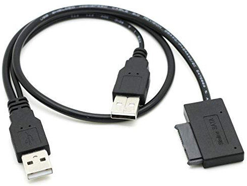 JMT USB 2.0 a 7 + 6P 13Pin Slimline Slim SATA Fuente de alimentación Cable externo para computadora portátil CD-ROM DVD-ROM ODD HDD Caddy Converter