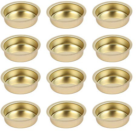 BODA Creative Teelichteinsatz Kerzeneinsatz Kerzentülle aus Metall, Durchmesser 40 mm, Höhe 12 mm, Inhalt: 12 Stück Teelichthalter
