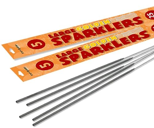 Inevitable Party 10 x 25cm (10) Handheld Large Golden Sparklers (10 Sparklers (2 Packs))