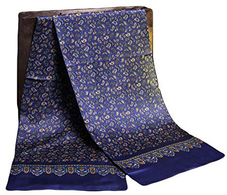 UK_Stone Klassisch 100% Seide Paisley Blumen Doppelschicht Halstuch Herren Schal 11MM