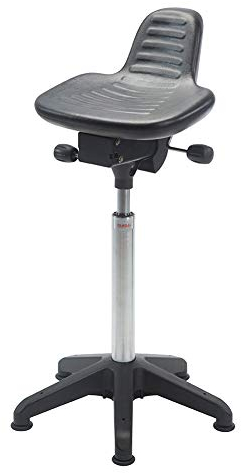 Arbeitshocker Stehhilfe, 62-88 cm Sitzhöhe, Fußkreuz, schwarz
