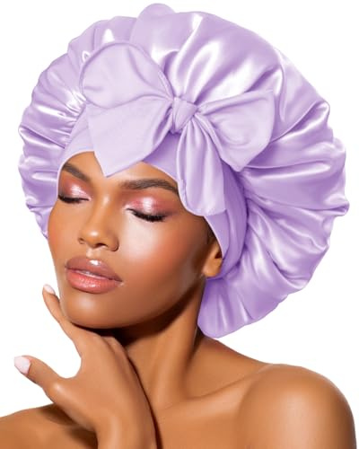 BONNET QUEEN Cuffia Seta Capelli Notte Regolabili Cuffia Capelli Ricci Bonnet con Lacci Lunghi Morbida e Protettiva